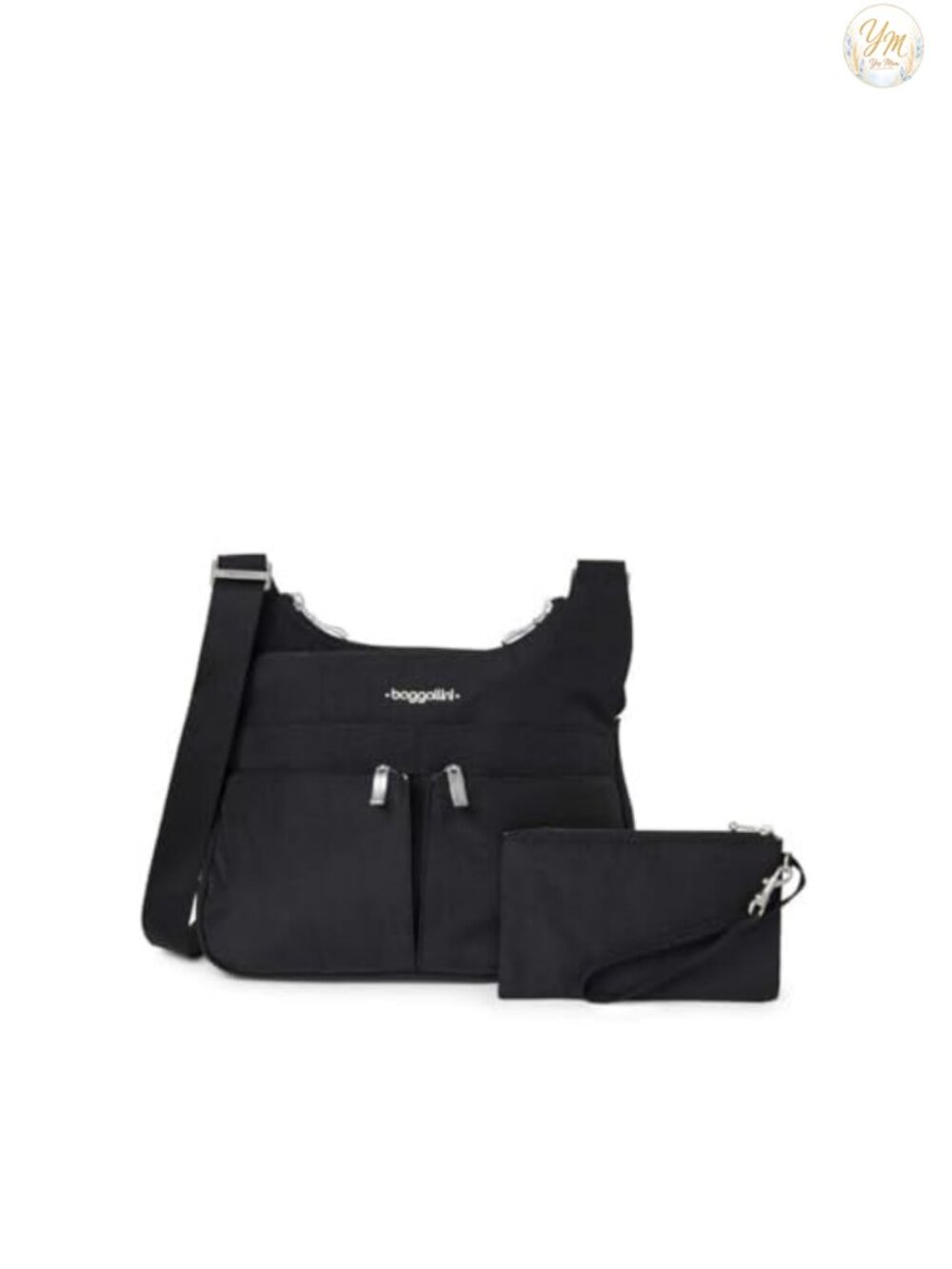 Lightweight Water-Resistant Nylon Travel Crossbody Bag 11x8.5 Adjustable Strap